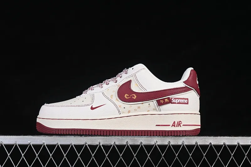 All Categories Nk Air Force 1 Air Force Series Nk Air Force 1 Low Air Force Low Nike Air Force 1'07 Low Beige Burgundy Air Force One Low Casual Sneakers XL1982-336